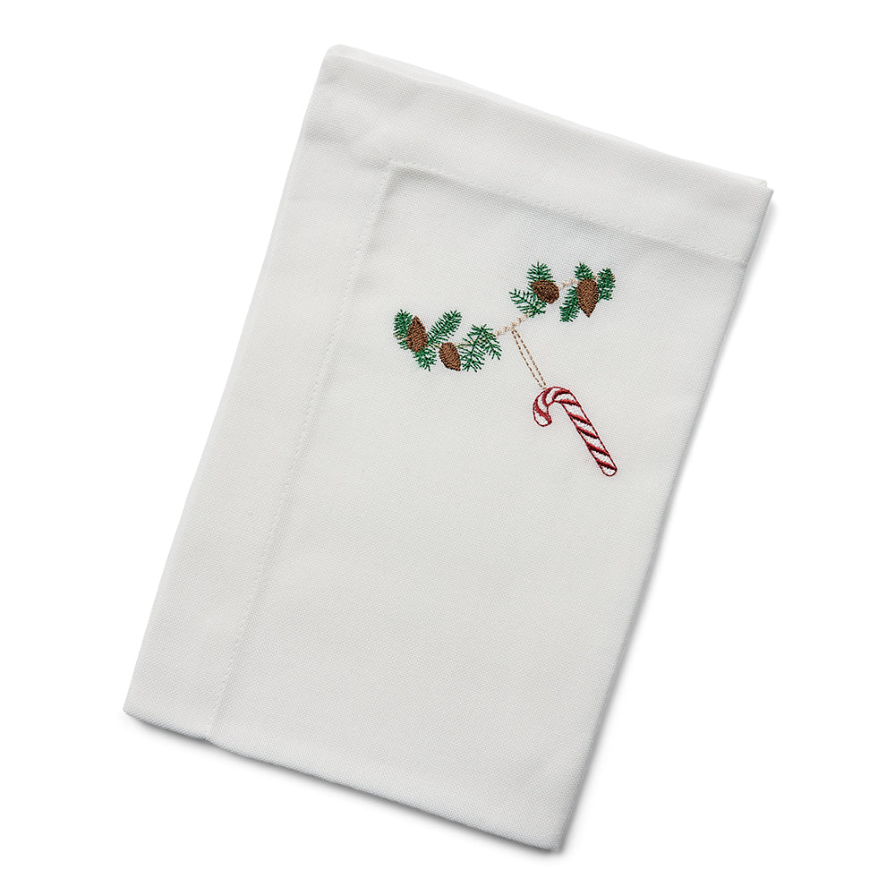 Juleserviett med sukkertøystang