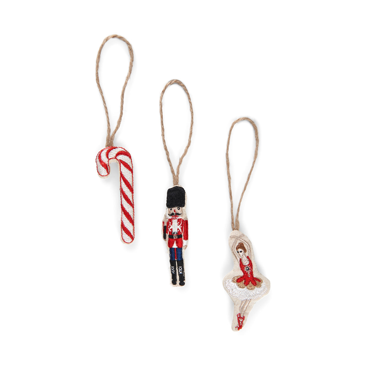 Julepynt, klassiske motiver. Ballerina, Nøddeknækker, Sukkerstok