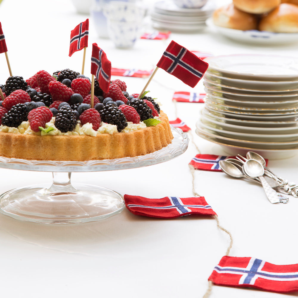 Stor flagranke med 10 norske flag