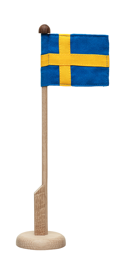 Bordflaggstang med svensk flagg - 2. sortering