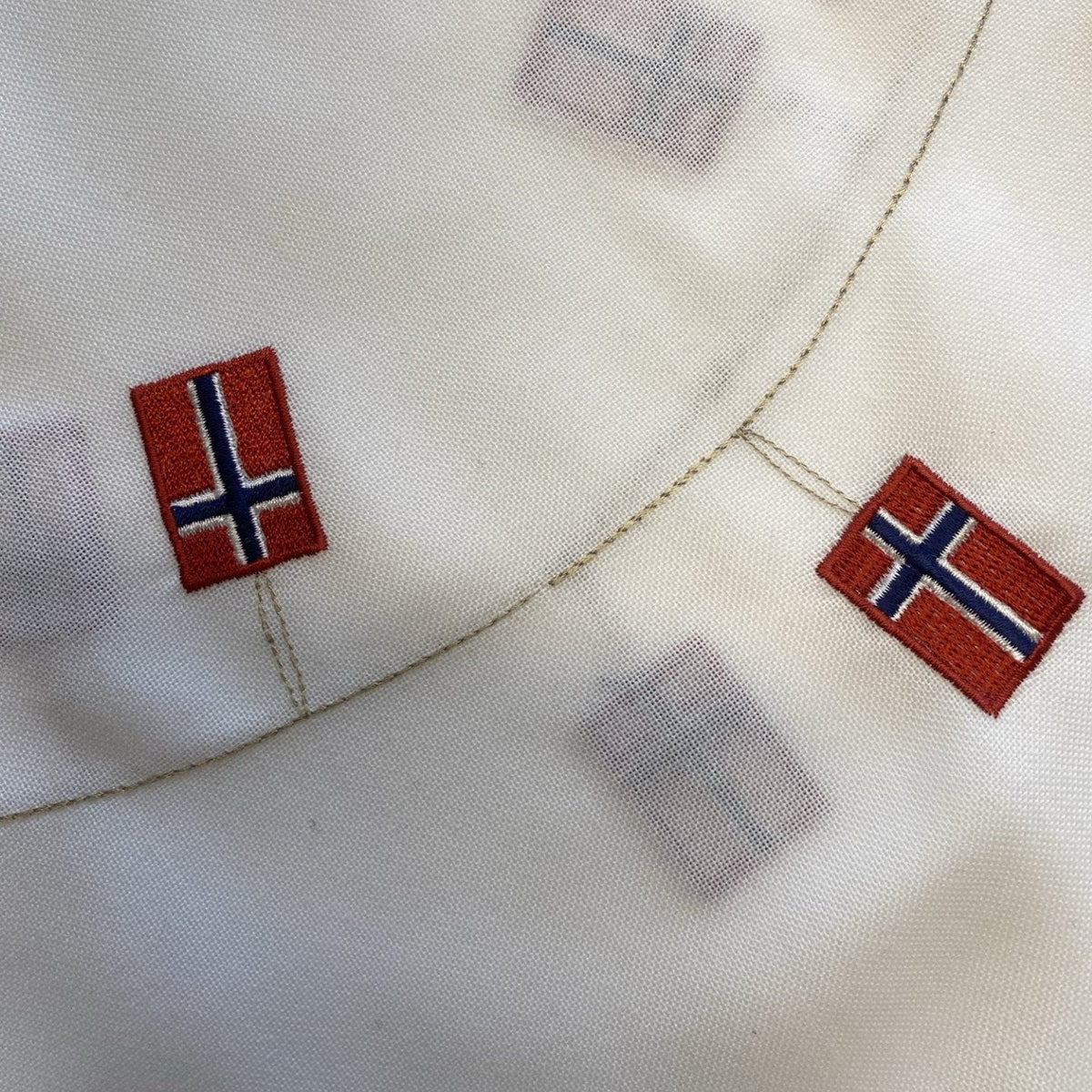 Rund fødselsdagsdug med norske flag - 2. sortering