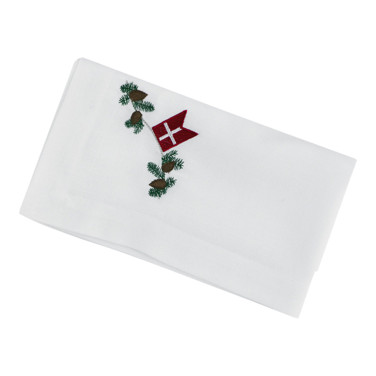 Juleserviett med dansk flagg