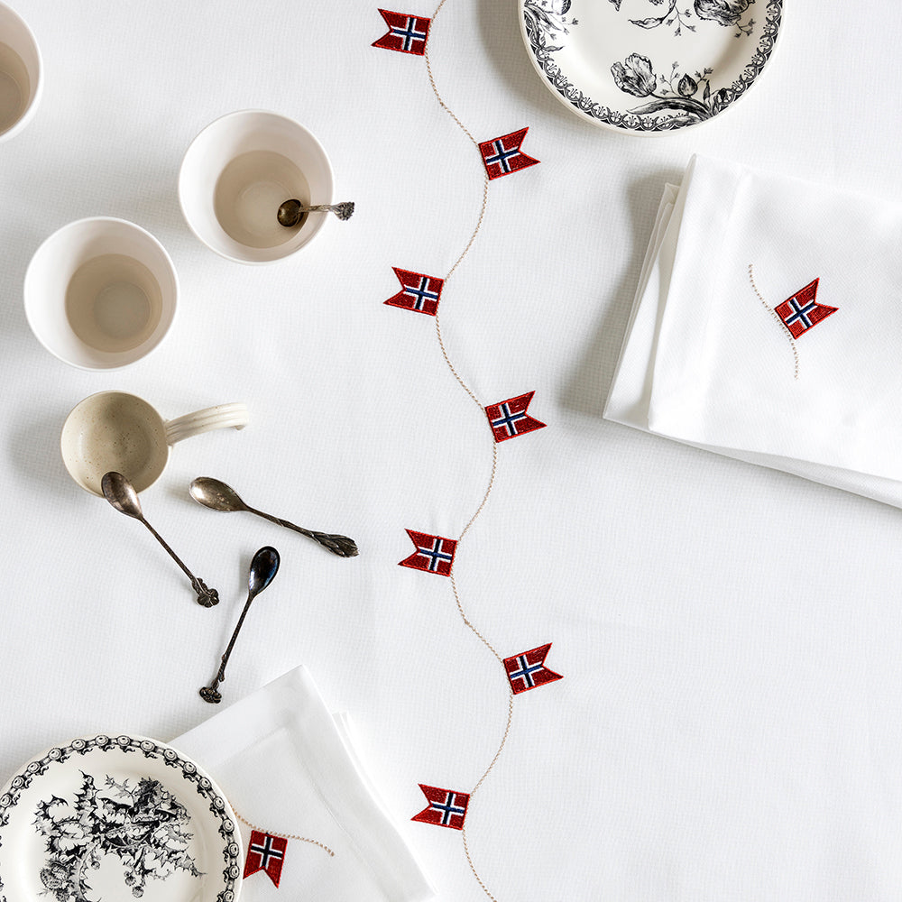 Duge med norske flag