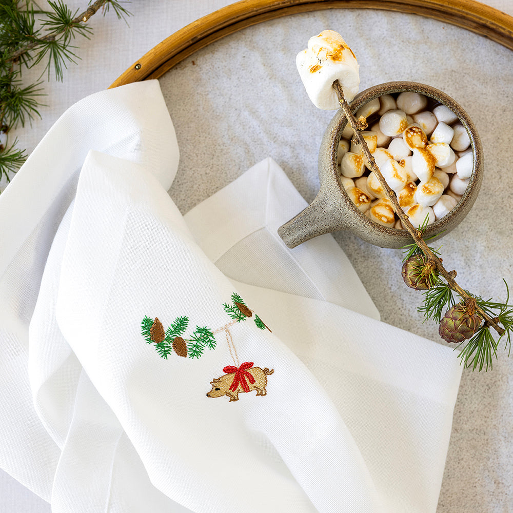 Juleserviett med julegris