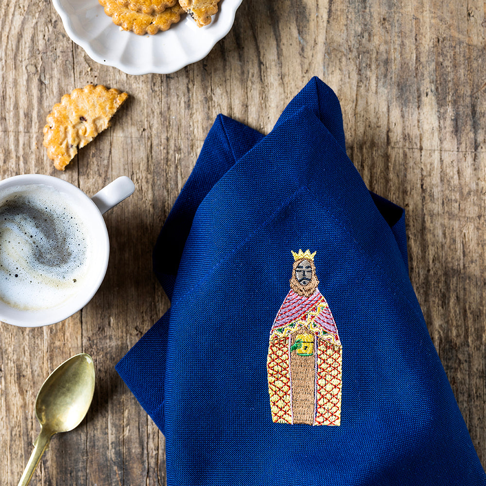 Midtnattblå serviett med Melkior - Stjernestøv