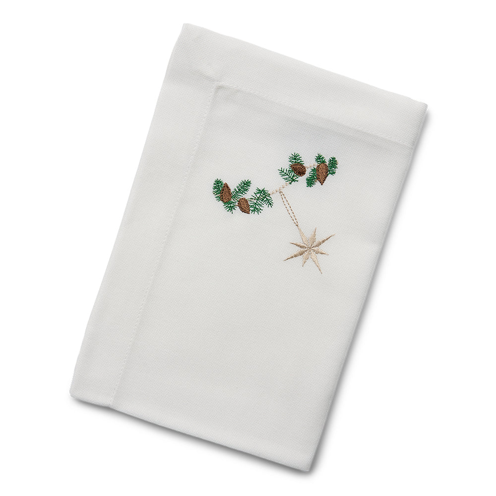 Juleserviett med gullstjerne