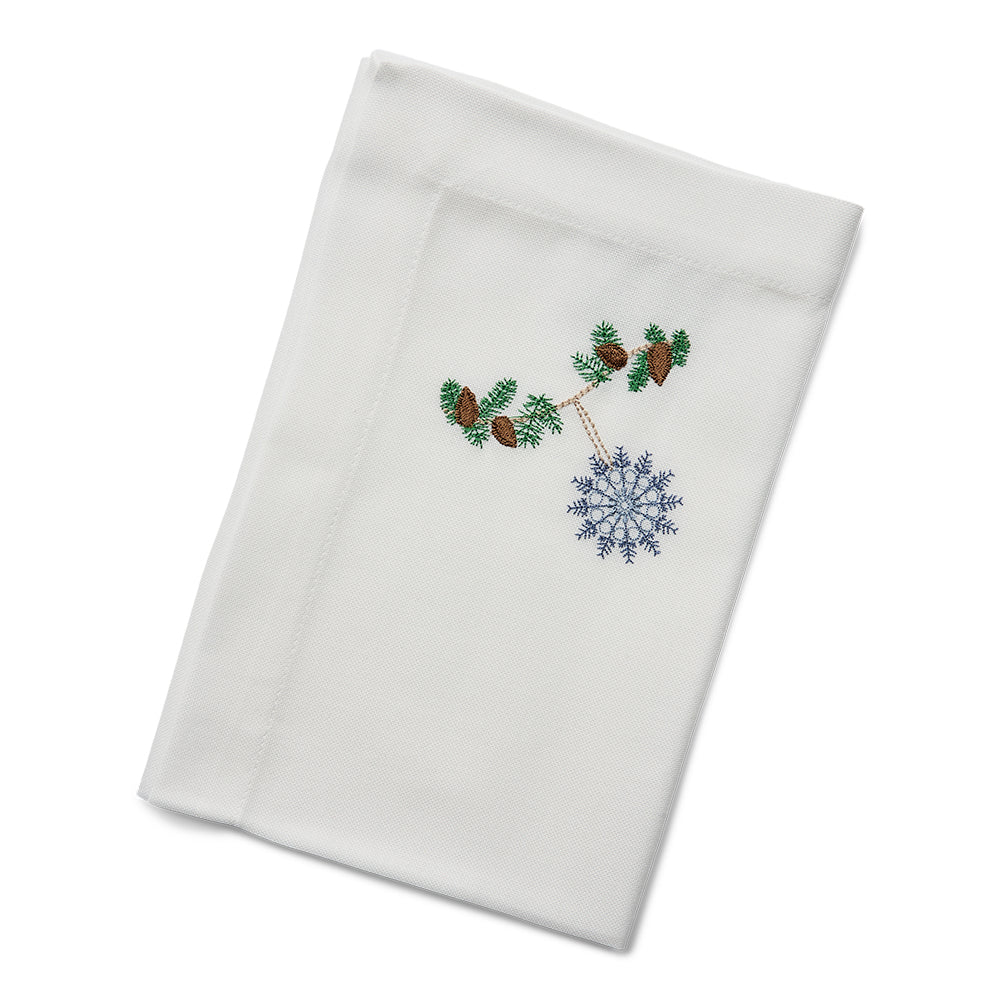 Juleserviett med blå iskrystall