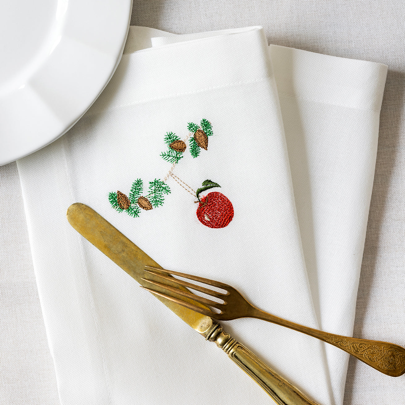 Juleserviett med eple