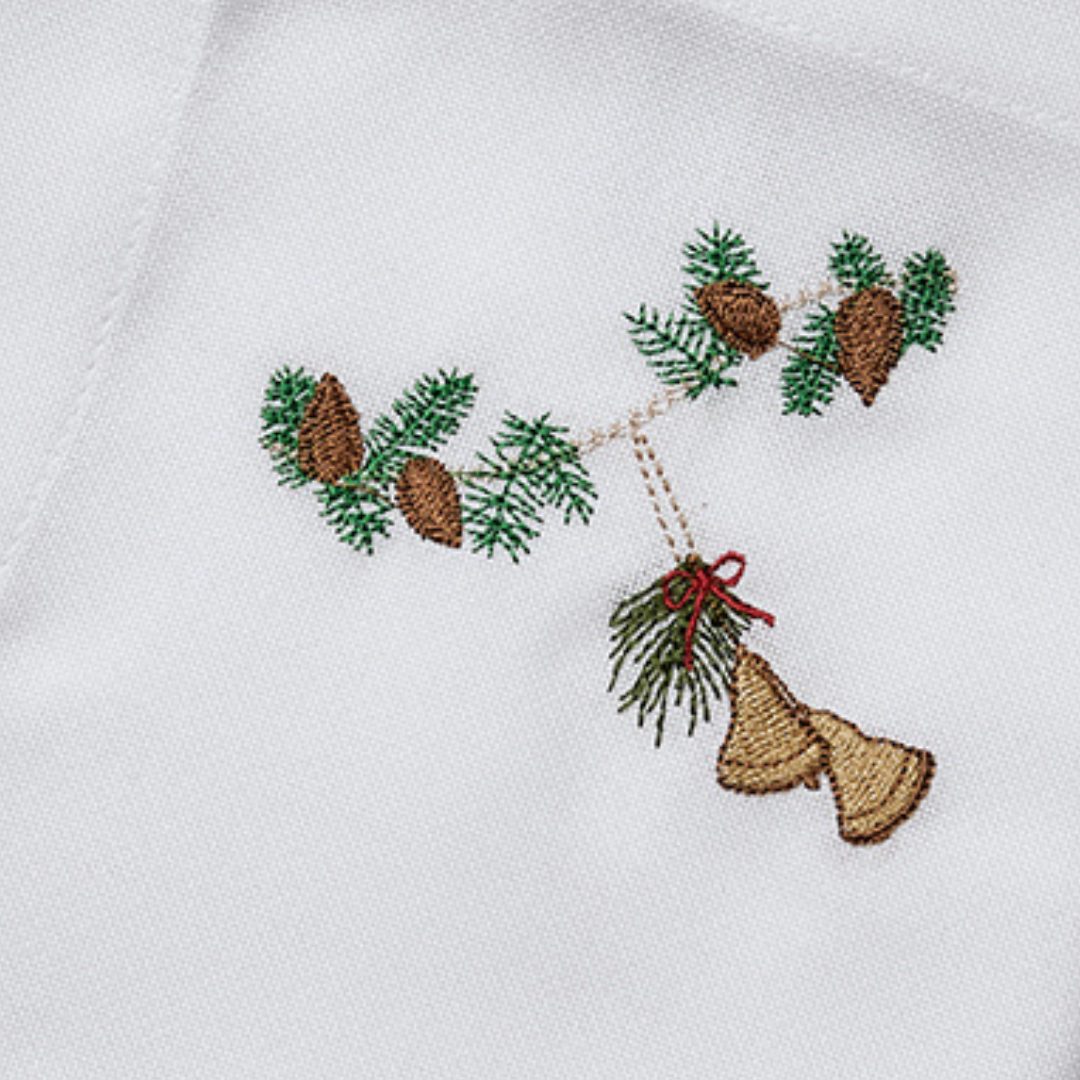 Juleserviett med julebjeller