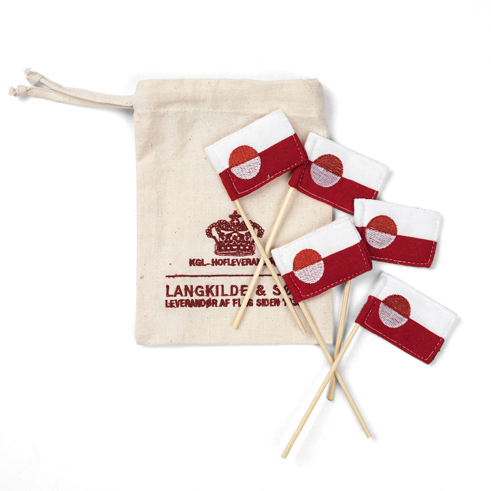 Grønlandske lagkakeflagg laget av stoff