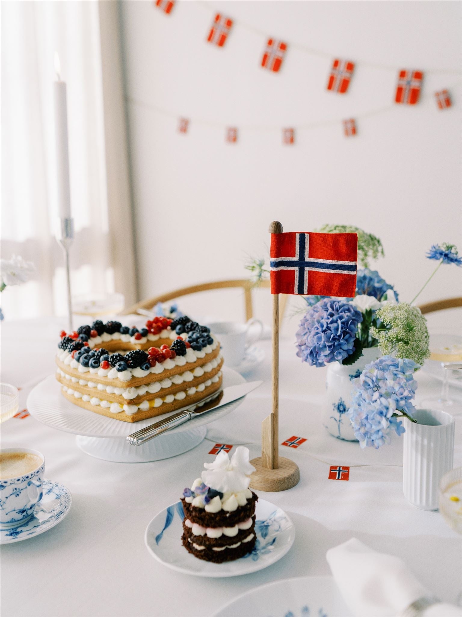 Bordflagstang med norsk flag