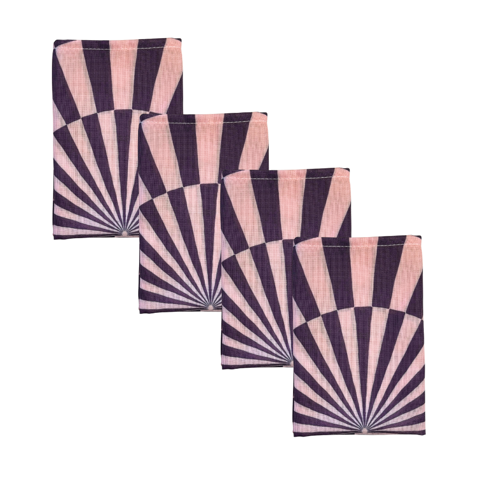 4 stk. blomme cirkusservietter