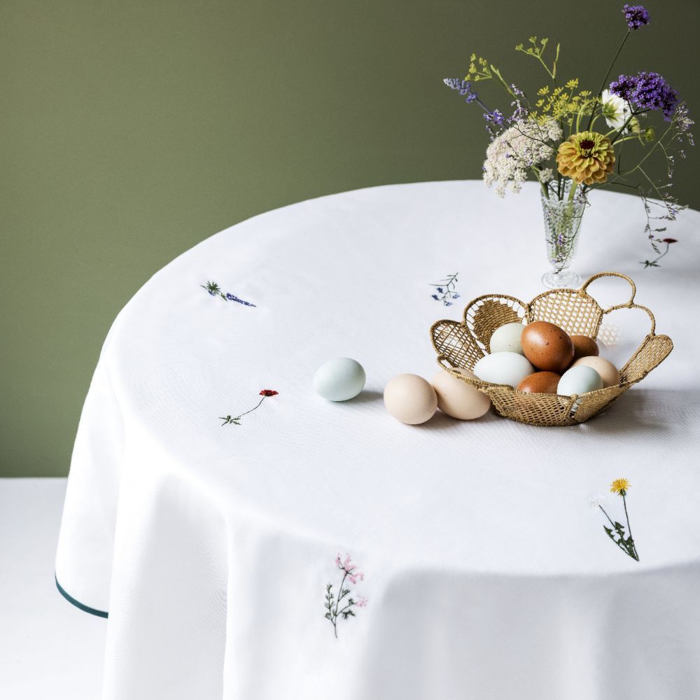 Rund Flora duk med ville blomster