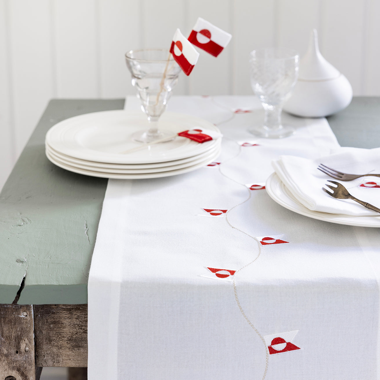 Bordløper med grønlandsk flagg