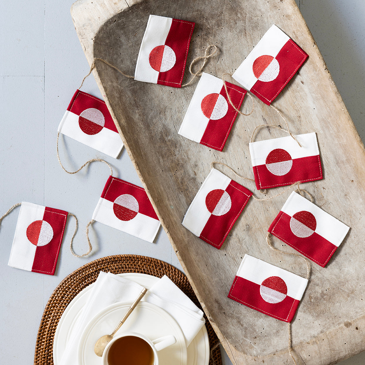 Stor flaggranke med grønlandsk flagg