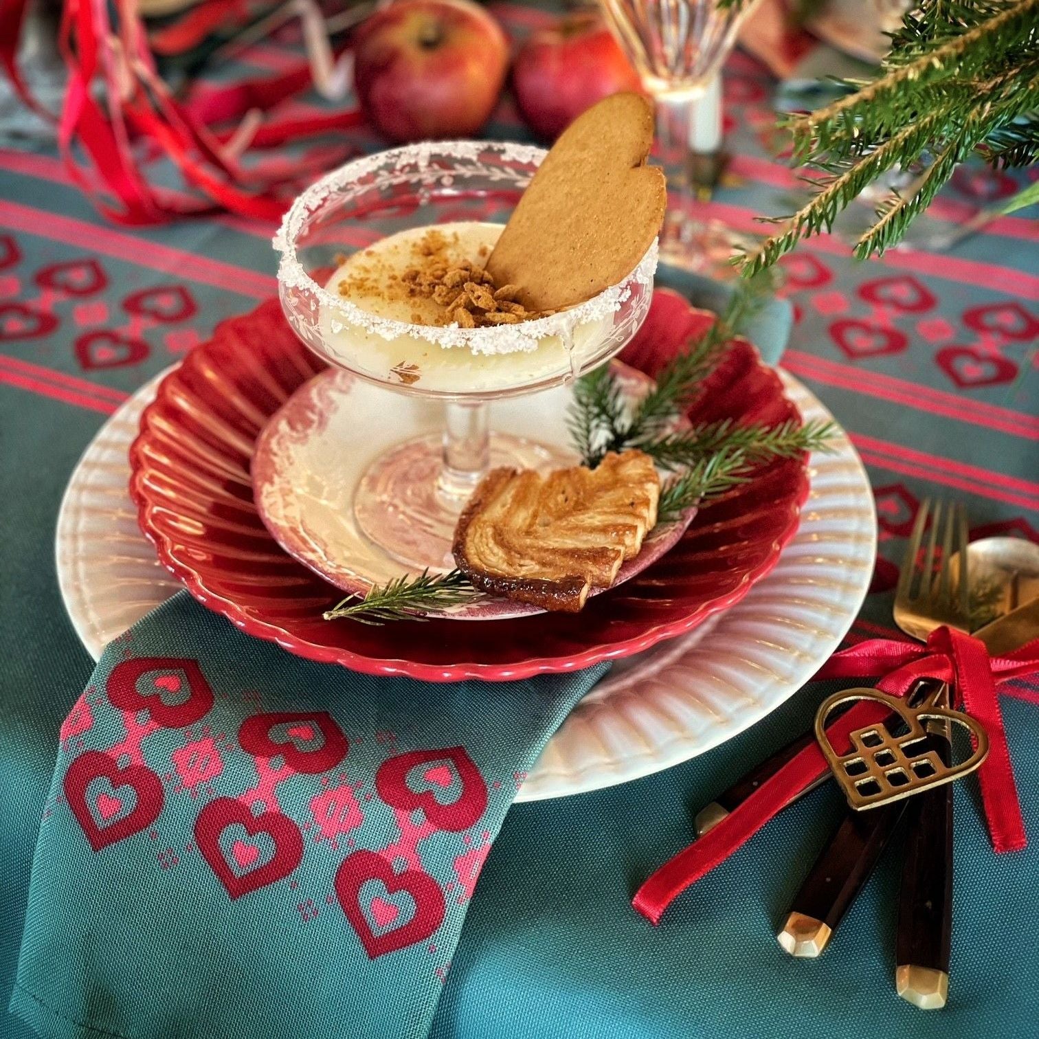 2 stk. Hjerteservietter