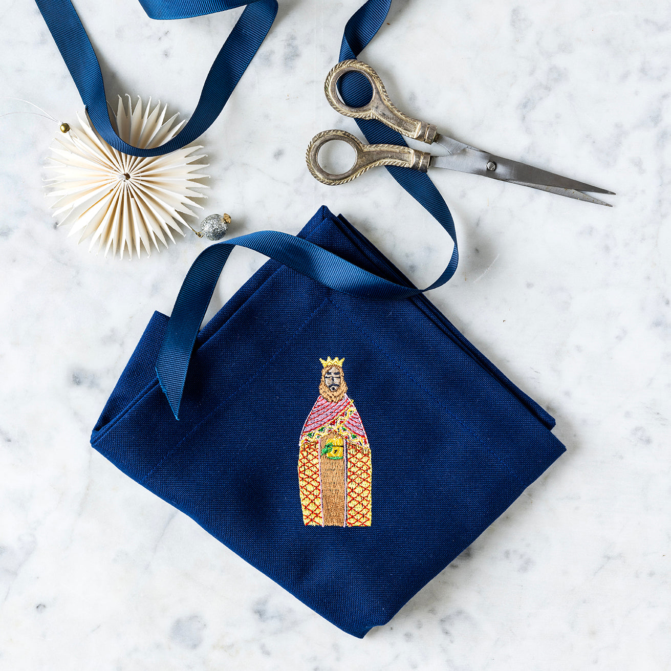 Midtnattblå serviett med Melkior - Stjernestøv