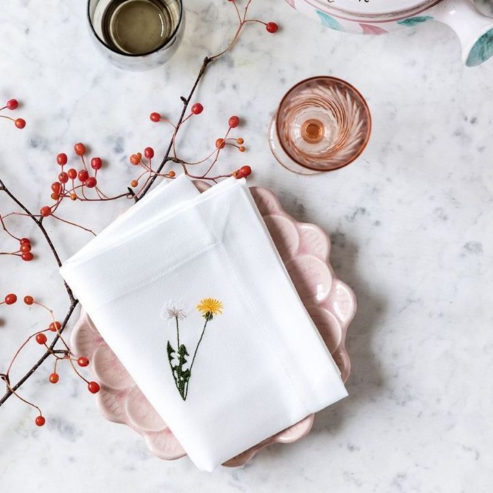 Flora serviett med løvetann