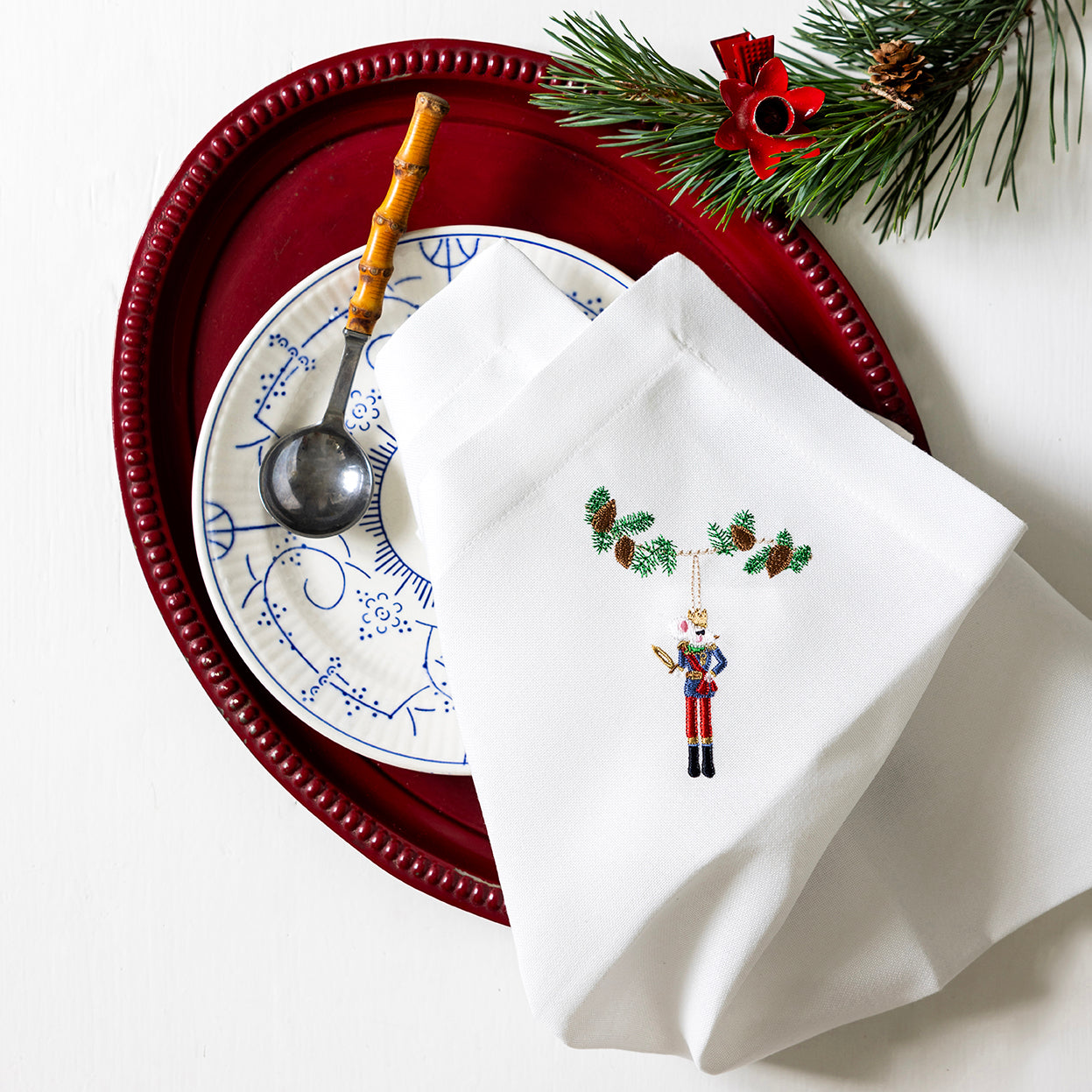 Juleserviett med musekonge