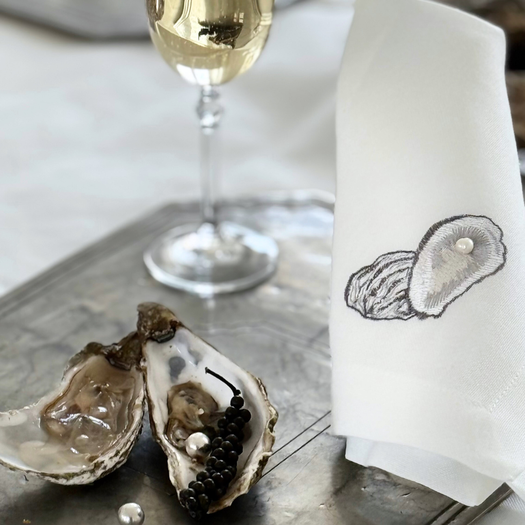 Serviett med østers perle