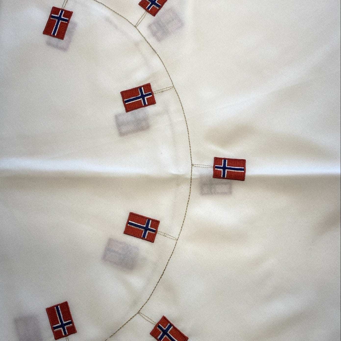 Rund fødselsdagsdug med norske flag - 2. sortering