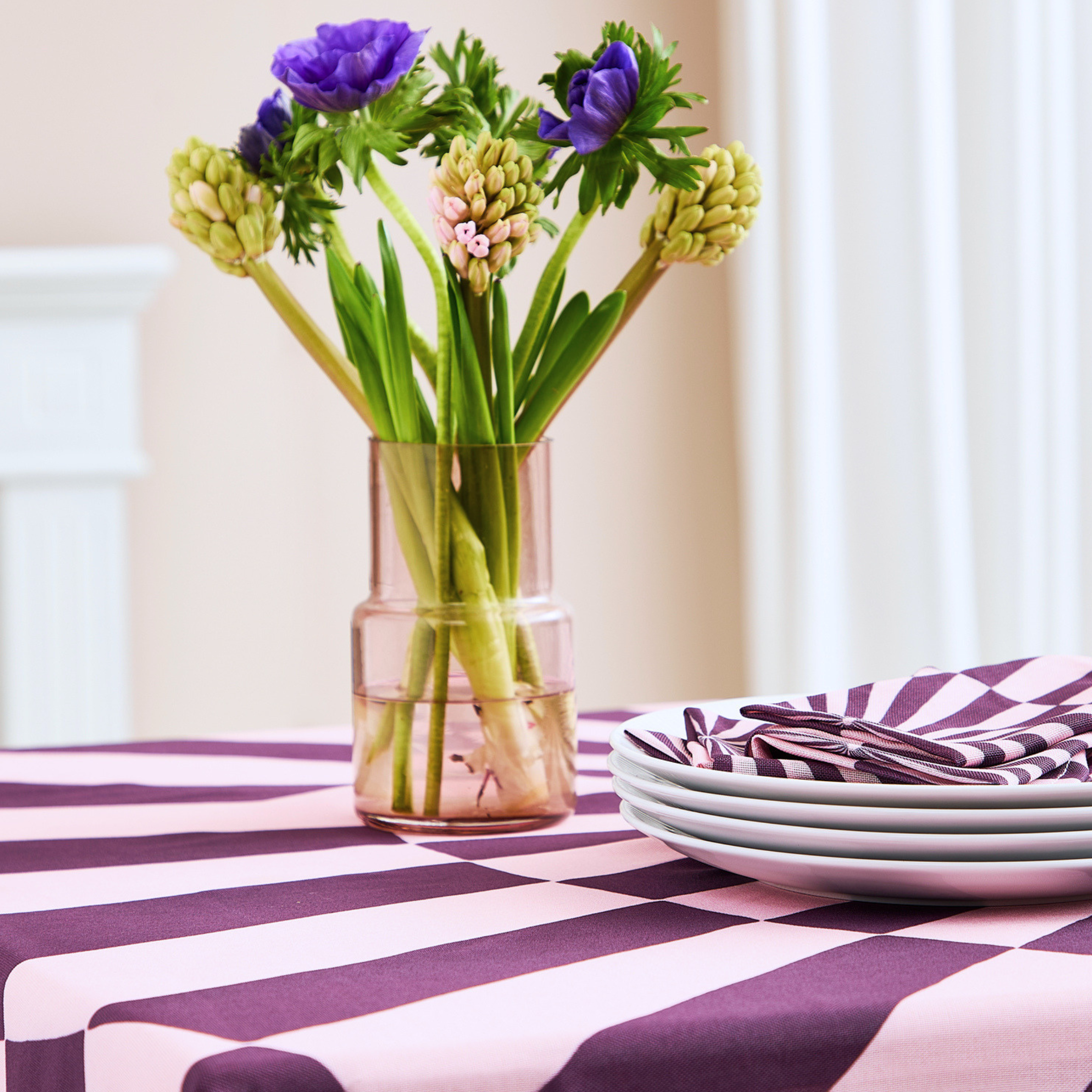 4 stk. blomme cirkusservietter