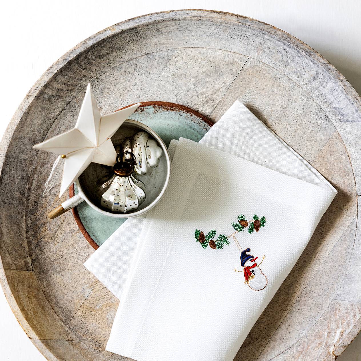 Juleserviett med snømann