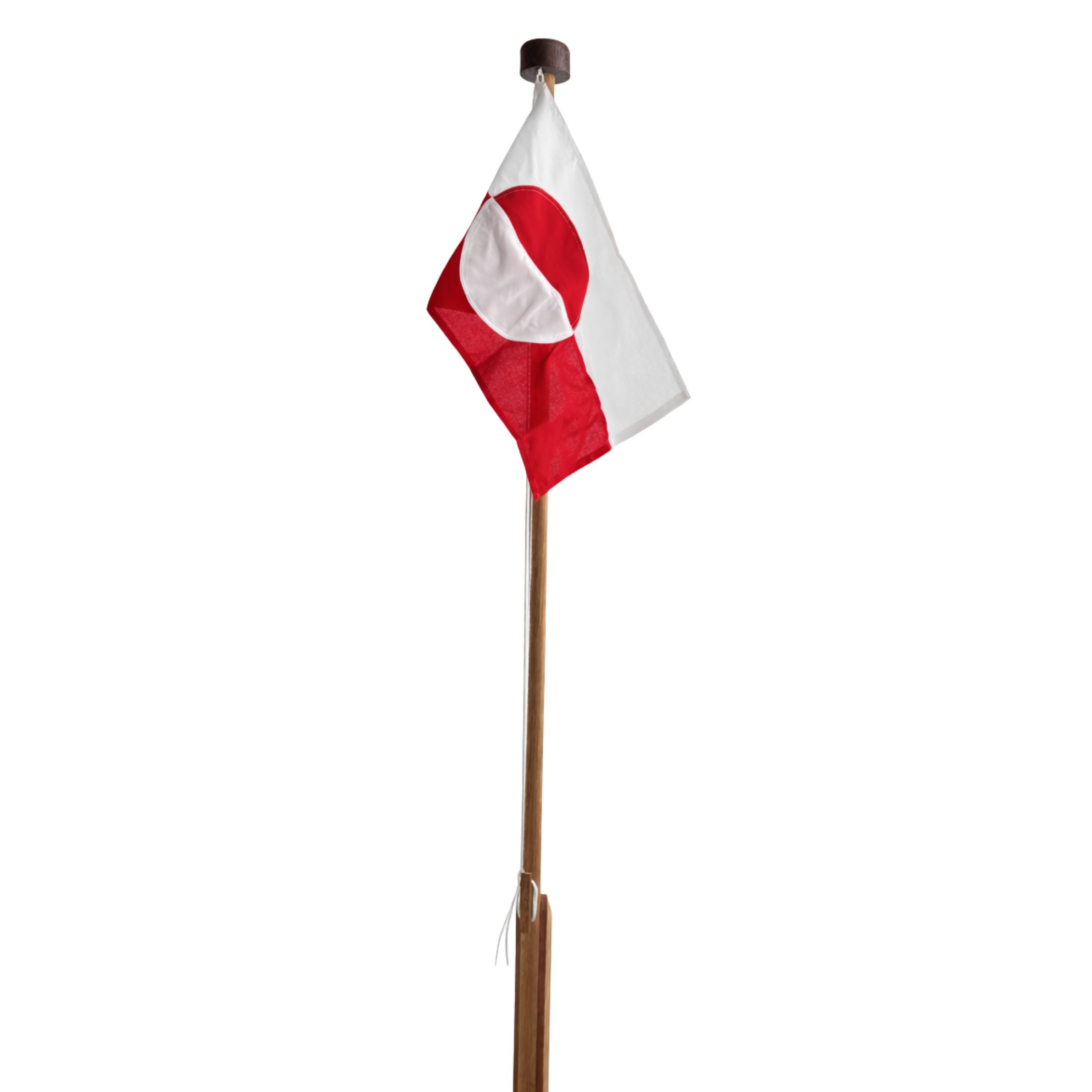Luksus flagstang i egetræ m. grønlandsk flag (180 cm)