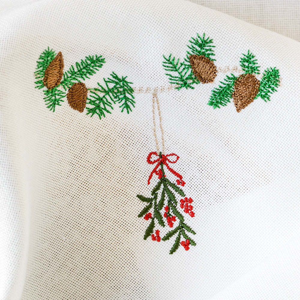 Juleserviett med misteltein